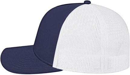 Cap America i3039 Classic 5 Panel Mid Profile Structured Trucker Mesh Back Cap w/ & Adjustable Snapback