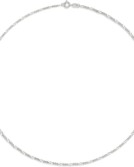 Amazon Essentials 14k Gold or Sterling Silver Plated Figaro Chain Necklace