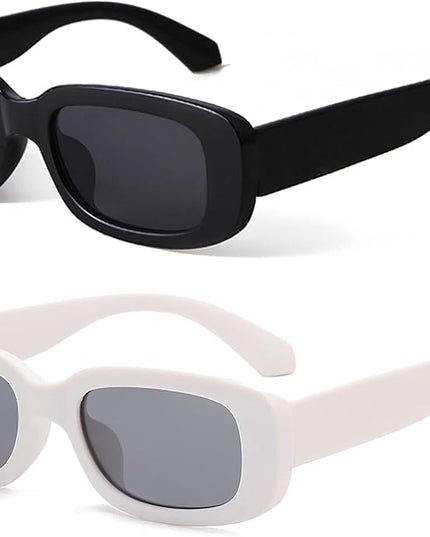 KUGUAOK Retro Rectangle Sunglasses Women and Men Vintage Small Square Sun Glasses UV Protection Glasse