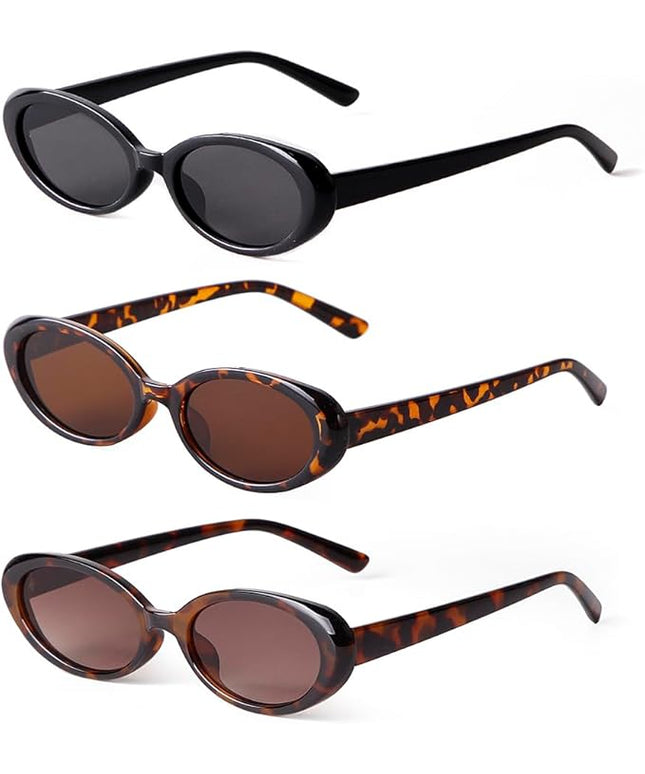 90s Sunglasses for Women Men Retro Small Oval Sunglasses