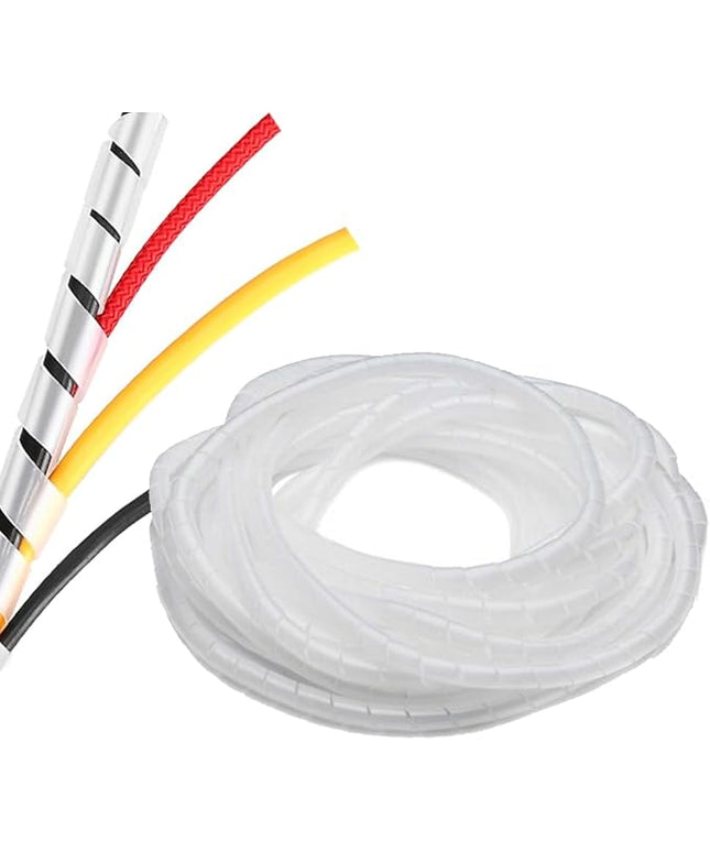 Spiral Cable Wrap - 45 Ft 1/4" Spiral Wire Wrap Cord Covers Bundle Sleeve Hose for Computer Electrical Wire Organizer-White (1/4 Inch-45Ft)