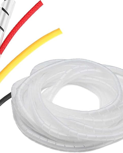 Spiral Cable Wrap - 45 Ft 5/16" Spiral Wire Wrap Cord Covers Bundle Sleeve Hose for Computer Electrical Wire Organizer-White (5/16 Inch-33Ft)