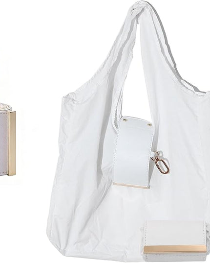 Foldable Tote Bag Keychain - Large Capacity Portable Shopping Bag Keyring - Reusable Groceries Bag for Daily Use