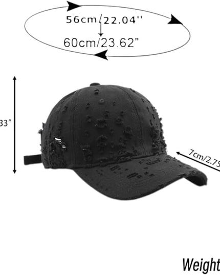Vintage Washed Distressed Baseball Cap - Adjustable Unisex Solid Color Retro Hat for Outdoor & Casual Wear