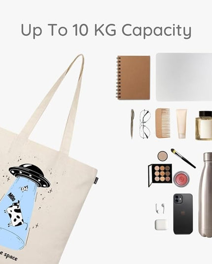 Eco Right Tote Bag for Women, Reusable Grocery Bag, Canvas Tote Bag for Shopping, Cotton Bag for Daily Use, Gifts for Women