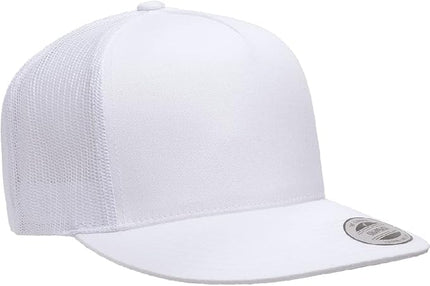 Yupoong 5-Panel YP Classic Trucker Cap | High Profile Flat Visor Snapback | OSFM | Bulk Packs Available