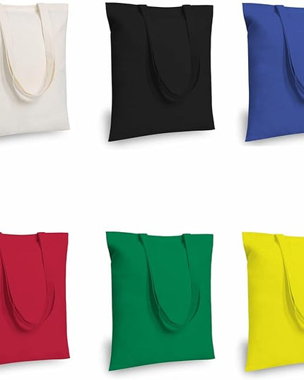 TOPDesign 6-Pack Economical 16"x15" Cotton Tote Bag, Lightweight Medium Reusable Grocery Shopping Cloth Bags, Suitable for DIY, Advertising, Promotion, Gift, Activity