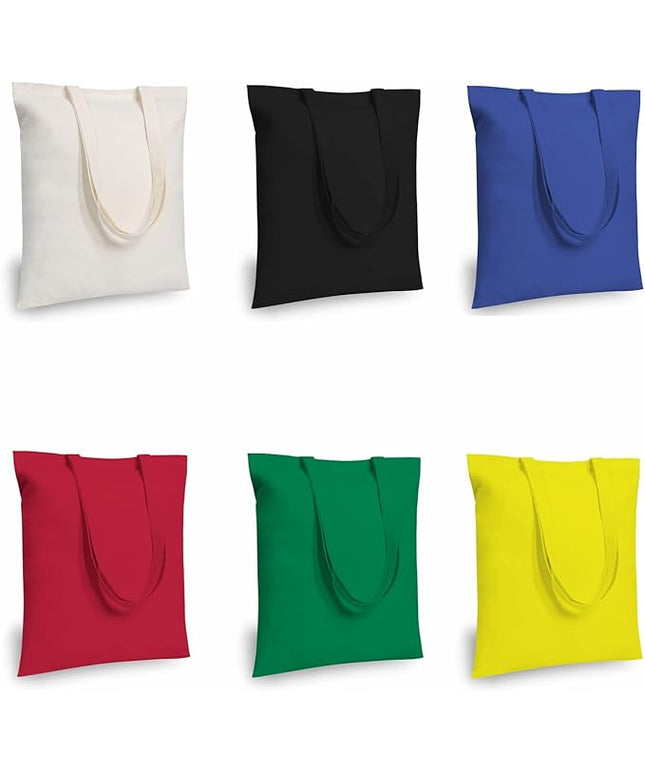TOPDesign 6-Pack Economical 16"x15" Cotton Tote Bag, Lightweight Medium Reusable Grocery Shopping Cloth Bags, Suitable for DIY, Advertising, Promotion, Gift, Activity