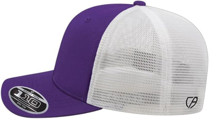 Cap America i8502 Flexfit 110 Premium Mid Profile 6-Panel Mesh Back Trucker Cap Hat w/UV Guard & Adjustable Snapback