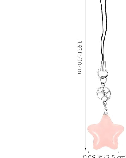 Cute Plastic Star Charm Phone Pendant Keychain Braided Rope Hanging Decoration for Keys Bags Backpacks and Phones Lightweight and Wear-resistant Pink Star Accessory