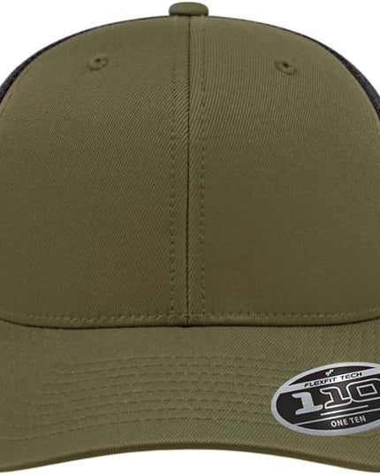 Cap America i8502 Flexfit 110 Premium Mid Profile 6-Panel Mesh Back Trucker Cap Hat w/UV Guard & Adjustable Snapback