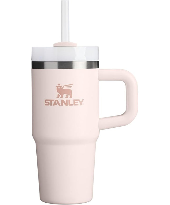 STANLEY Quencher H2.0 Tumbler with Handle and Straw 14 oz | Flowstate 3-Position Lid | Cup Holder Compatible for Travel | Insulated Stainless Steel Cup | BPA-Free | Rose Quartz 2.0