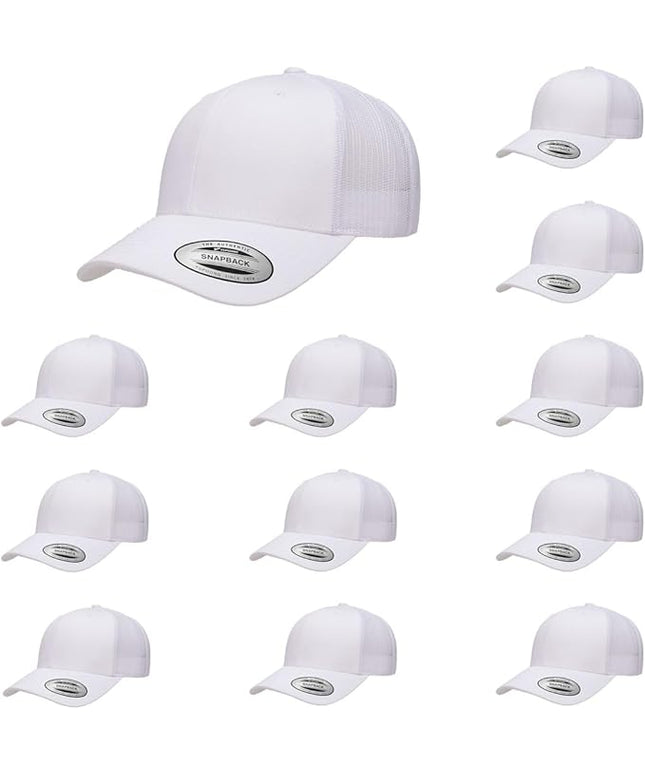 Yupoong Classic Premium Mesh 6 Panel Retro Trucker Cap | Mid Profile Snapback | OSFA | Bulk Pack Available