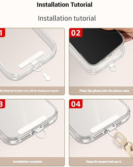 Phone Lanyard Premium Cell Phone Strap Crossbody with Stainless Steel Tether Tab Wide Comfort Strap with Adjustable Zinc Alloy Buckle Anti-Loss Universal for All Phones Keys Cards Travel Outdoor Black