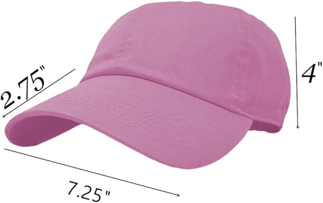Glory Max 100% Cotton Baseball Cap Classic Plain Low Profile Golf Dad Hat Buckle Adjustable