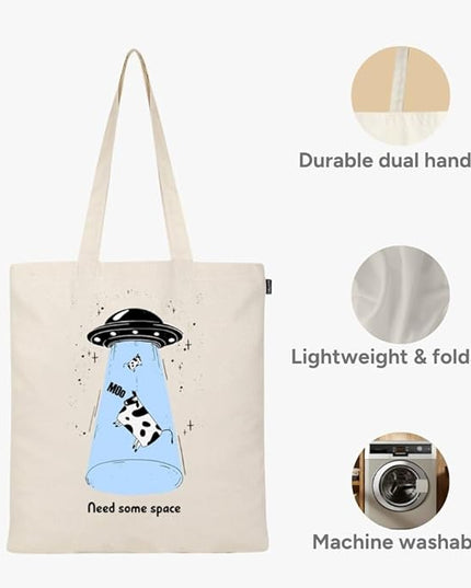 Eco Right Tote Bag for Women, Reusable Grocery Bag, Canvas Tote Bag for Shopping, Cotton Bag for Daily Use, Gifts for Women