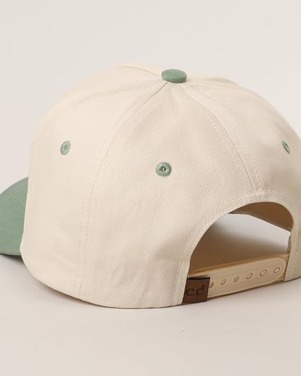 MIRMARU Two-Tone Vintage Canvas Trucker Hats for Men & Women, Adjustable Size Baseball Caps with Trendy Embroidered Design