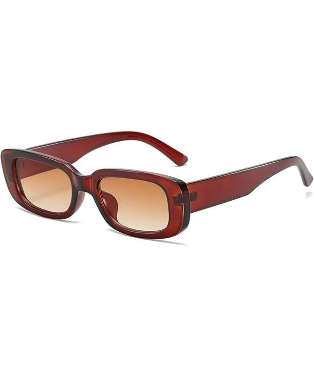 Dollger Rectangle Sunglasses for Women Men Trendy Retro Fashion Sunglasses UV 400 Protection Square Fram