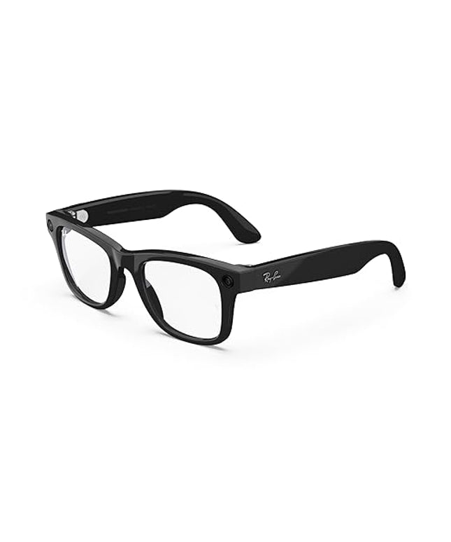 Ray-Ban Meta (Gen 1), Wayfarer, Large Shiny Black | Smart AI Glasses for Men, Women — 12 MP Camera, Open-Ear Speakers for Audio, Video Recording and Bluetooth — Clear Lenses — Wearable Technology