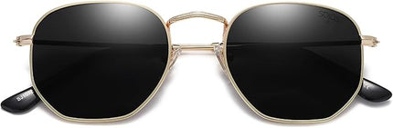 SOJOS Square Polarized Sunglasses for Women Men Small Hexagonal Polygon Shades SJ1072