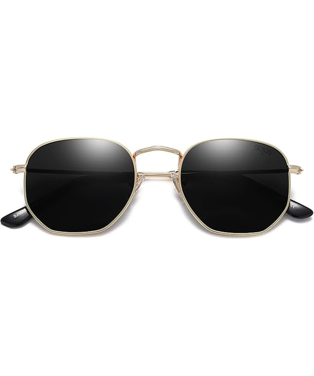 SOJOS Square Polarized Sunglasses for Women Men Small Hexagonal Polygon Shades SJ1072