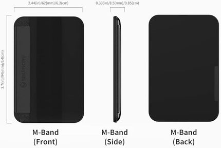 Sinjimoru Soft Wool Band Grip Phone Wallet for MagSafe, Magnetic Phone Card Holder for Back of Cell Phone Case with Hand Finger Holder Compatible with iPhone 14 13 12 Series. M-Band Black