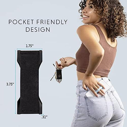 LOVEHANDLE PRO Premium Phone Grip - Silicone Phone Strap - Magnetic Phone Mount and Kickstand for Smartphone and Tablet - Amethyst Glitter Silicone