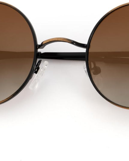 KALIYADI Round Polarized Sunglasses for Men Women Retro Metal Hippie Circle Style Sun Glasses UV Protection