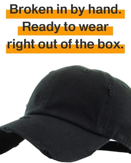 KBETHOS Vintage Washed Distressed Cotton Dad Hat Baseball Cap Adjustable Polo Trucker Unisex Style Headwear