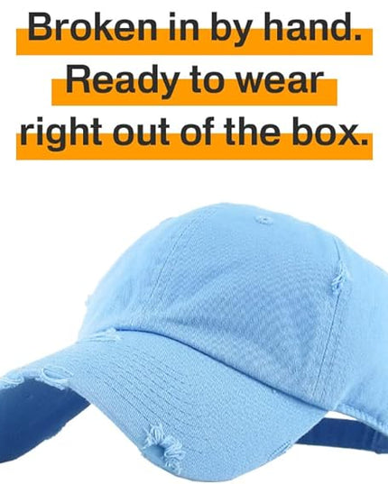 KBETHOS Vintage Washed Distressed Cotton Dad Hat Baseball Cap Adjustable Polo Trucker Unisex Style Headwear