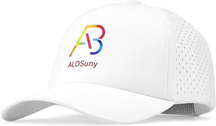 AB ALOSUNY Men Adjustable Baseball Cap with Curved Breathable Quick-Drying Laser-Cut Mesh Back Closure Hat