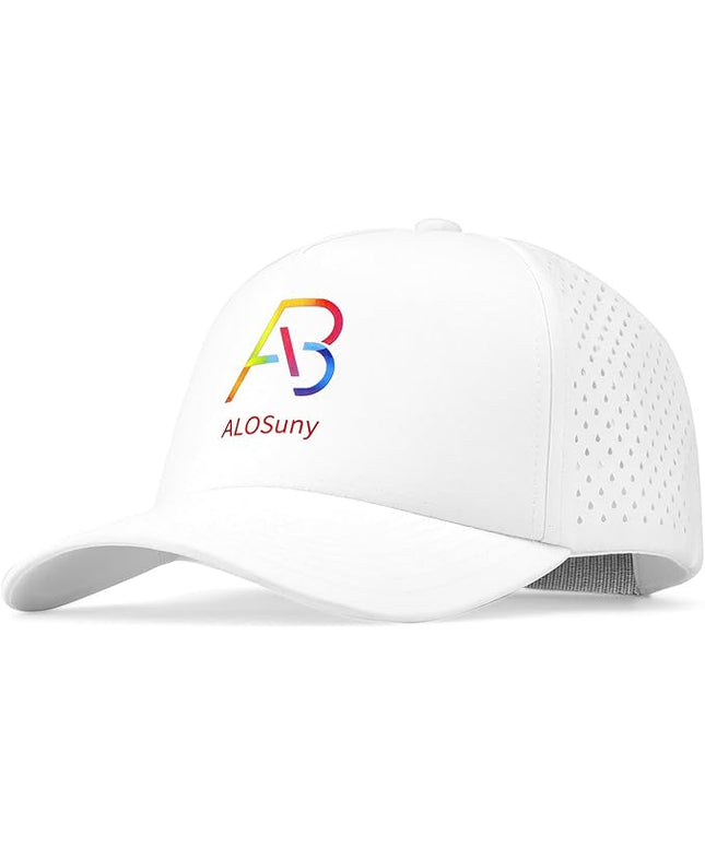 AB ALOSUNY Men Adjustable Baseball Cap with Curved Breathable Quick-Drying Laser-Cut Mesh Back Closure Hat