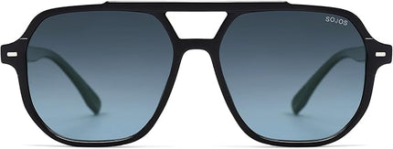 SOJOS Retro Trendy Aviator Polarized Sunglasses Men Women Vintage 70s Square Stylish Frame Sun Glasses SJ2283