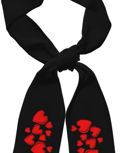 Valentine Red Hearts Bandanas Head Scarf For Women Hair Scarves Accessories Lightweight Fashion Wrap Neck Headscarf