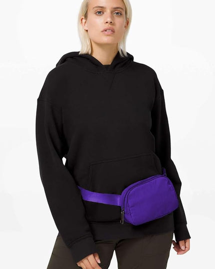YOSHUYUKI Cross Body Fanny Packs for Women Men Fashion Waist Bag Pouch Nylon Small Travel Crossbody Bags Mini Purse Everywhere Belt Bag Bum Bag with Adjustable Strap for Workout Running Hiking Violet
