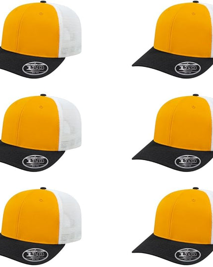 Cap America i8502 Flexfit 110 Premium Mid Profile 6-Panel Mesh Back Trucker Cap Hat w/UV Guard & Adjustable Snapback