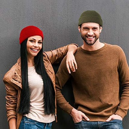 SATINIOR Trawler Beanie Watch Hat Roll-up Edge Skullcap Fisherman Beanie for Women Men