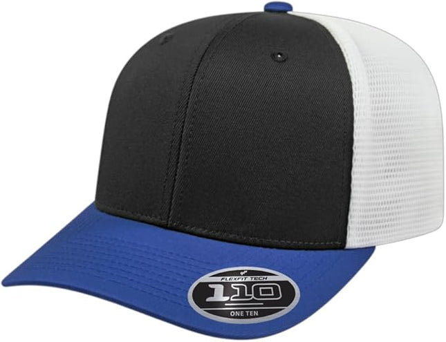 Cap America i8502 Flexfit 110 Premium Mid Profile 6-Panel Mesh Back Trucker Cap Hat w/UV Guard & Adjustable Snapback