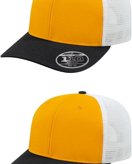 Cap America i8502 Flexfit 110 Premium Mid Profile 6-Panel Mesh Back Trucker Cap Hat w/UV Guard & Adjustable Snapback