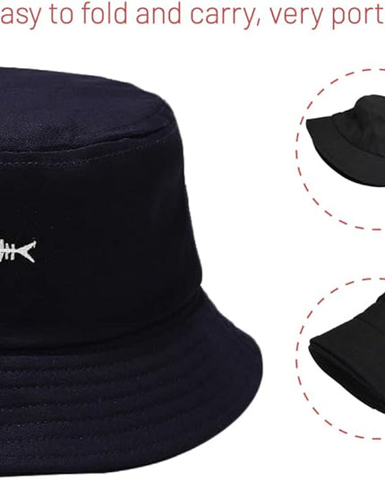 Cotton Bucket Hat for Women Men Summer Travel Sun Beach Bucket Cap, Unisex Outdoor Fisherman Hat