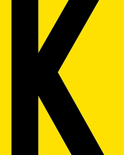 Mighty Line K Letter Alphabet Die Cut Location Markers, Large Decal Stickers for Pallet and Machinery Marking, Heavy-Duty, Peel and Stick Adhesive, Industrial Quality, 6"x10", Pack of 10, Yellow