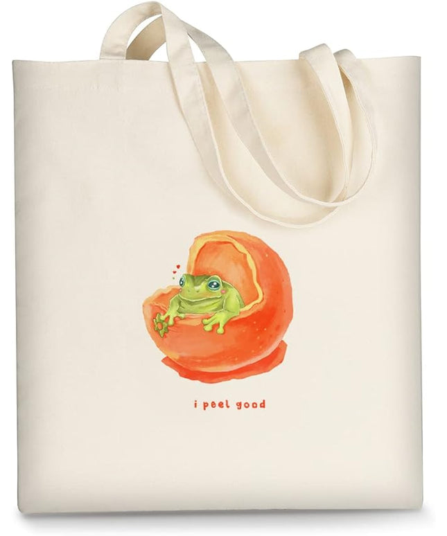 AUSVKAI Canvas Tote Bag Aesthetic for Women, Cute Reusable Cloth Cotton Bags for Shopping Beach Grocery