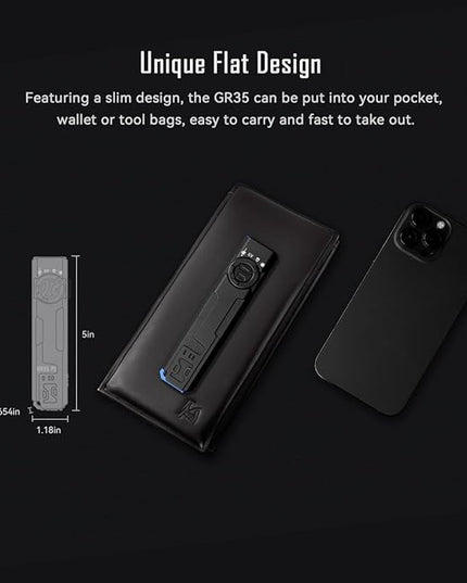 IMALENT GR35 EDC Flat Flashlight with Red Light, UV and White LED Combo, 2800 Lumens Type-C Rechargeable Portable Pocket Lights Perfect for Checking, Working (Red Light)