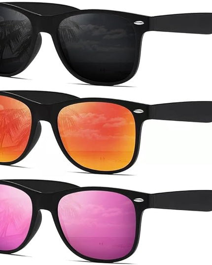 DEMIKOS Sunglasses Men Polarized Sunglasses for Mens Womens Retro Mirror Lens for Driving Fishing UV Protection