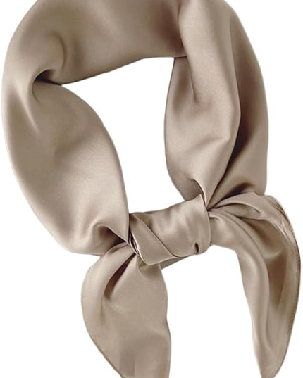 CHUNG Women's Square Satin Scarf 27.5" Bandanas Solid 50s Retro Neck Scarves Emulation Silk Handbag Hair Ribbons Necktie