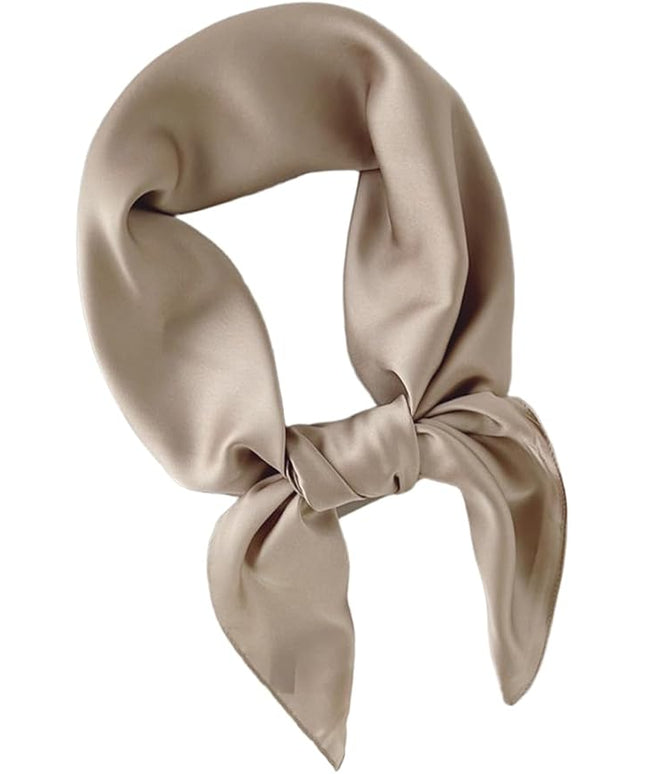 CHUNG Women's Square Satin Scarf 27.5" Bandanas Solid 50s Retro Neck Scarves Emulation Silk Handbag Hair Ribbons Necktie
