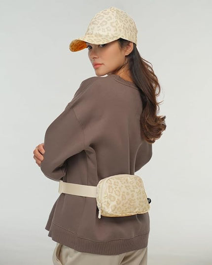 C.C Belt Bag for Women – Quilted Fanny Pack Crossbody Waist Bag with Adjustable Strap, Fashion Gift Idea (Leopard Pattern - beige)