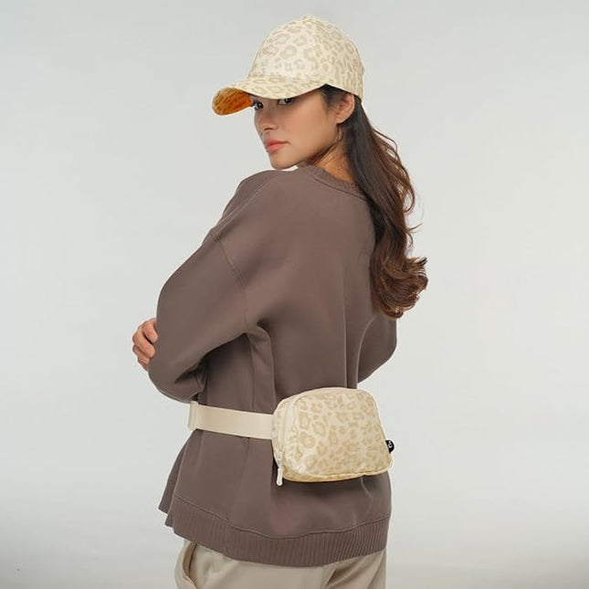 C.C Belt Bag for Women – Quilted Fanny Pack Crossbody Waist Bag with Adjustable Strap, Fashion Gift Idea (Leopard Pattern - beige)