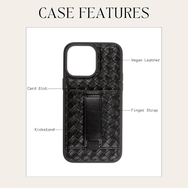 Walli Cases for iPhone 17 Case Aesthetic Wallet Phone Case Card Holder, Securely Holds up to 2 Cards - Cute, Trendy Phone Cover for Women, fits iPhone 17, with Kickstand & Finger Strap