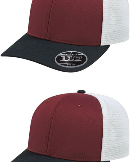 Cap America i8502 Flexfit 110 Premium Mid Profile 6-Panel Mesh Back Trucker Cap Hat w/UV Guard & Adjustable Snapback